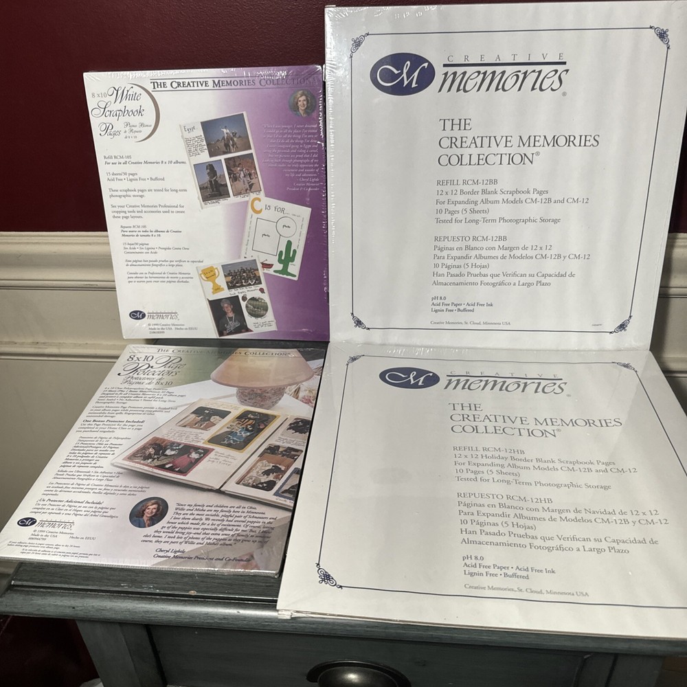 4 Creative Memories Designer Paper Packs RCM-10s RCM-12hb RCM-12bb  