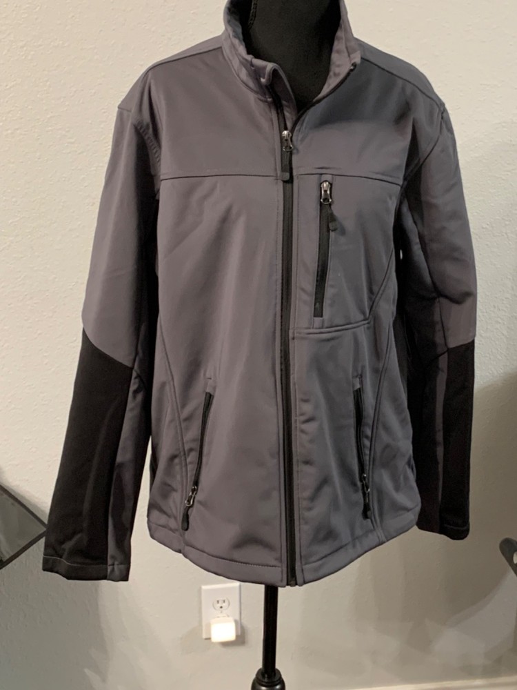 Swiss Tech Jacket Full Zip Gray Mock Neck Long Sleeve Men's Size Large 42 44