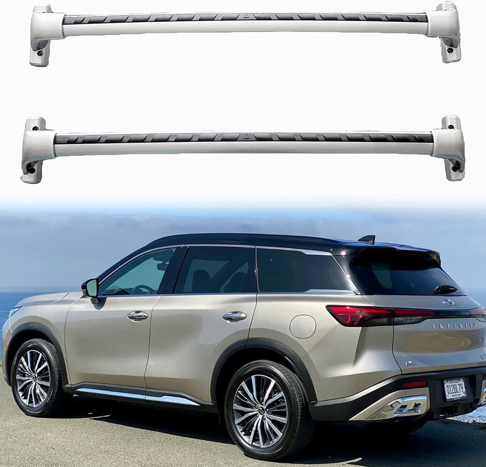 2Pcs Roof Rack Cross Bars FOR Infiniti QX60 2022-2026 Rooftop Black & Silver