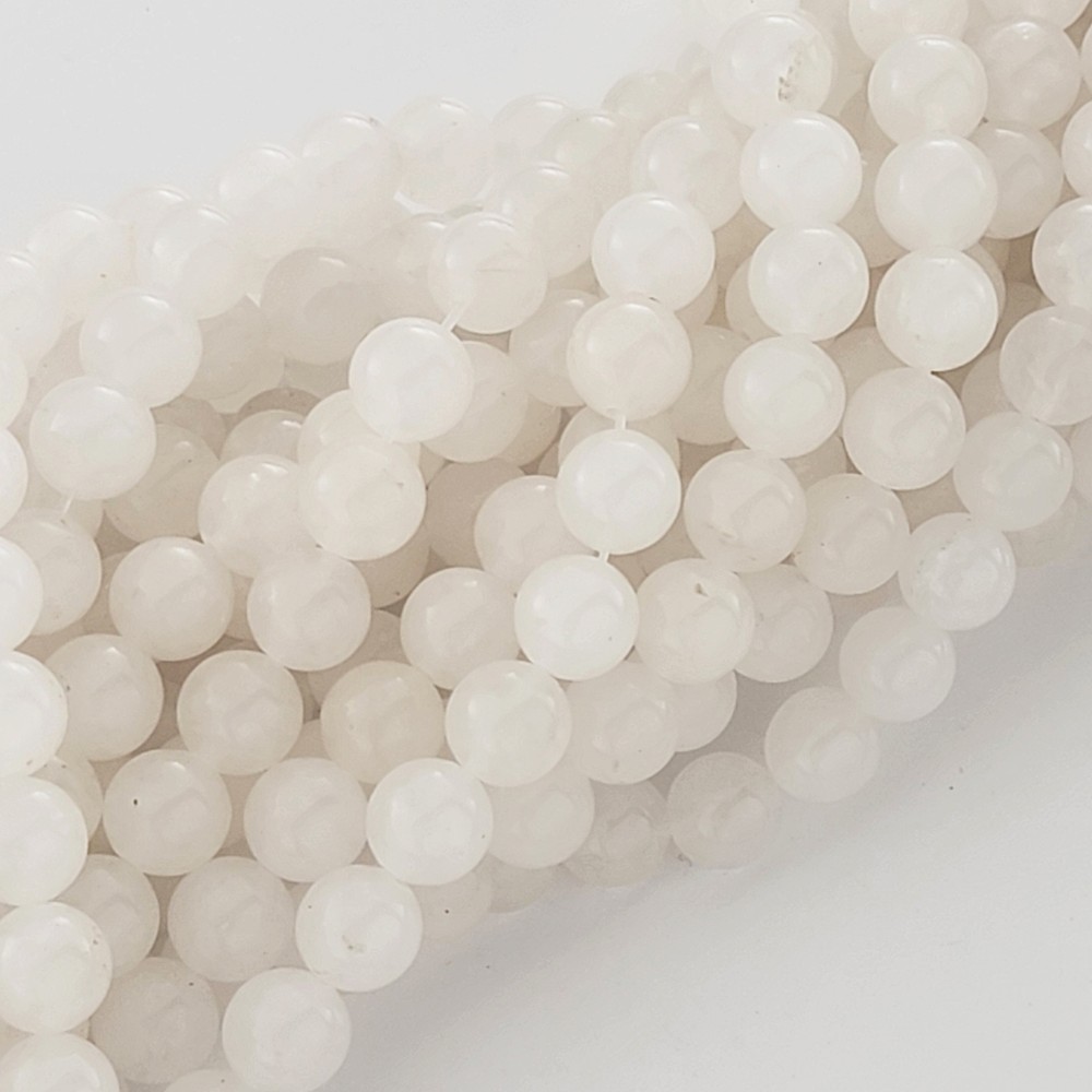 White Jade Beads Gemstone Natural Smooth Round Beads Stone 4mm 6mm 8mm 10mm