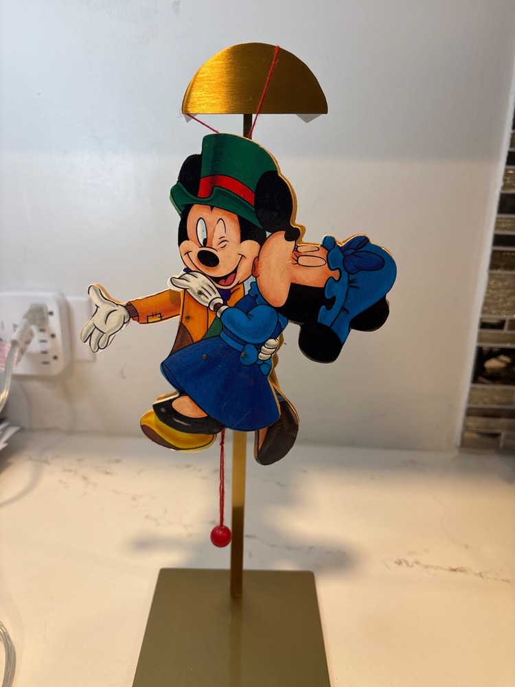 VTG Kurt Adler Mickey Mouse Christmas Carol Pull String Ornament Vintage