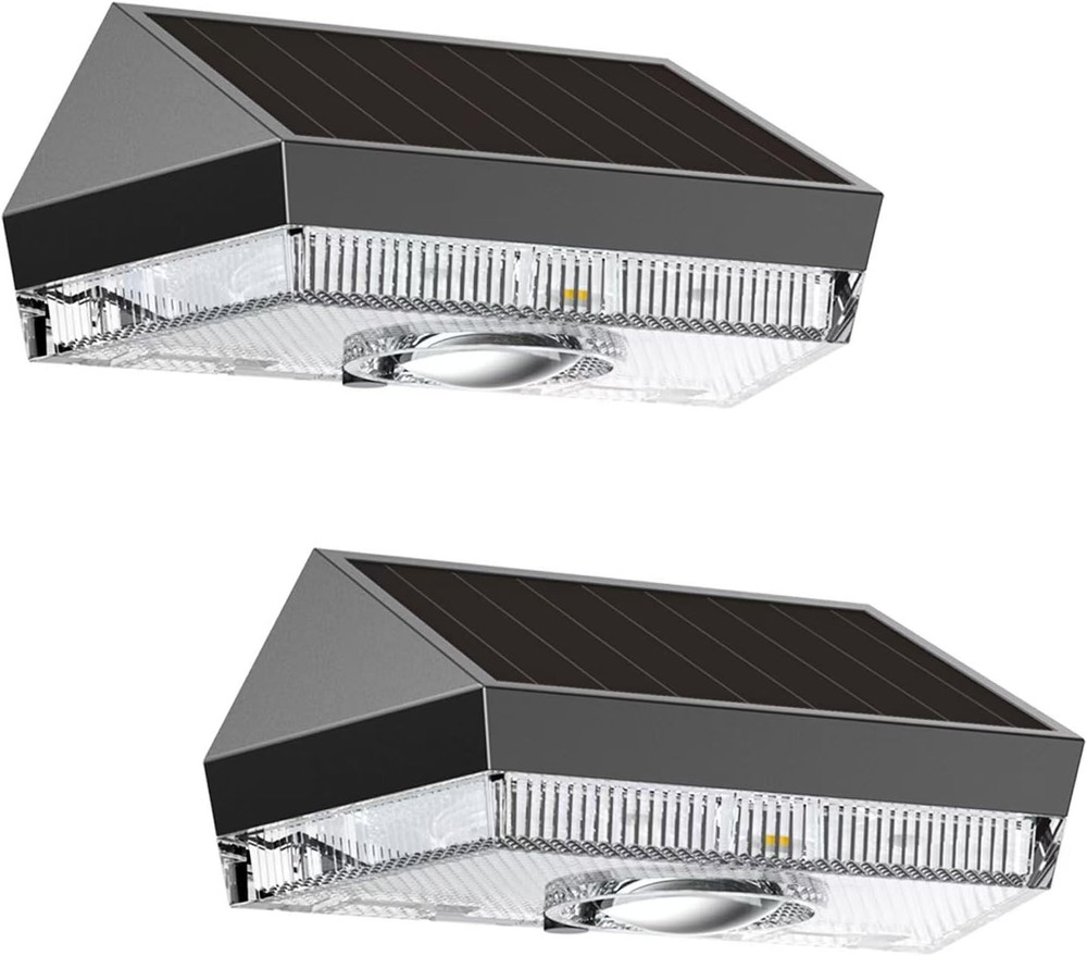 2Pack LED Solar Power Wall Light Outdoor Garden Waterproof Fence Deck Steps Lamp