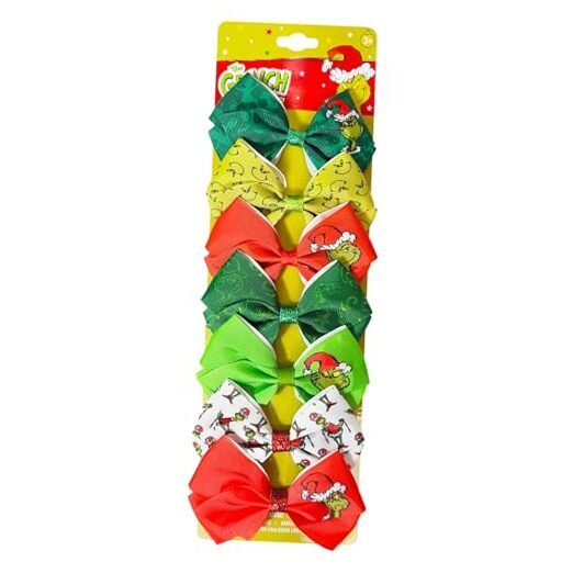 Licensed Girls Hair Bows - Hair Accessories Gift Set - 7 Pcs 4 Inch Bundle -