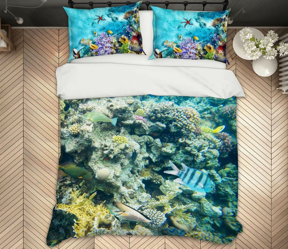 3D Colorful Coral ZHUA467 Bed Pillowcases Quilt Duvet Cover Set Queen King Amy