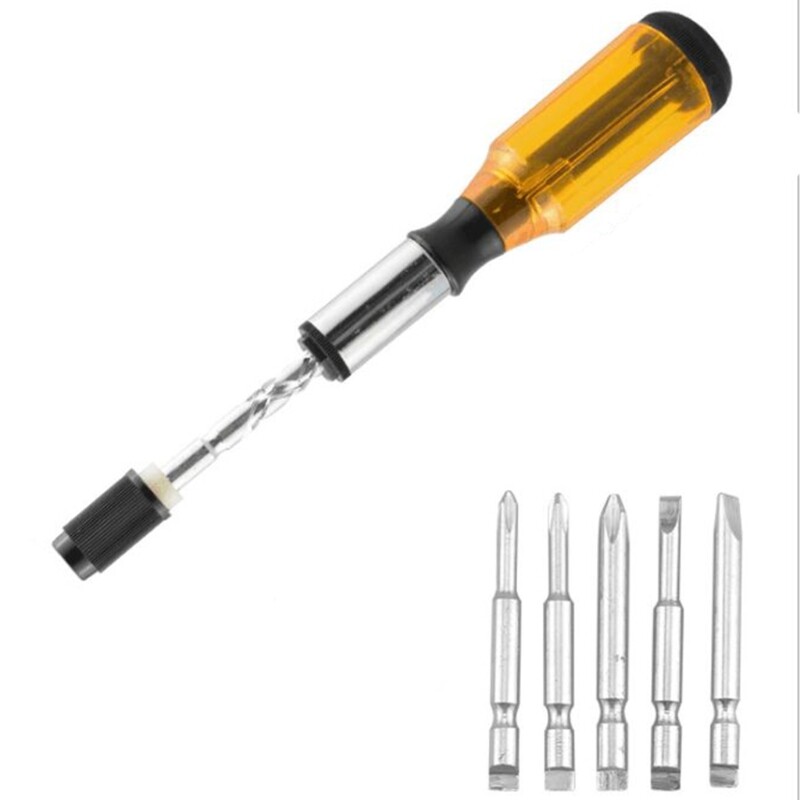 Steel Ratchet Screwdriver Set with Push Pull Mechanism