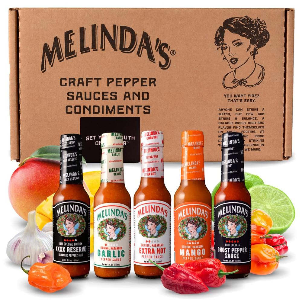 Melinda’S Hot Sauce Variety Pack - Extra Spicy Gourmet Hot Sauce Gift Set with V