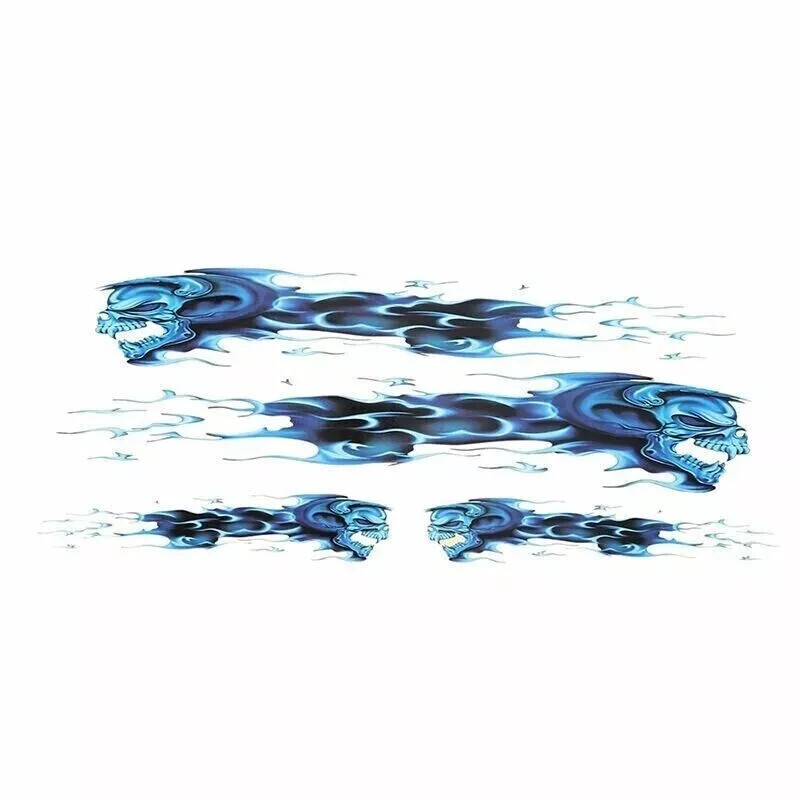 Flaming Skull Sticker Decal Universal For Car Motorcycle Motocross Dirt Bike Hot