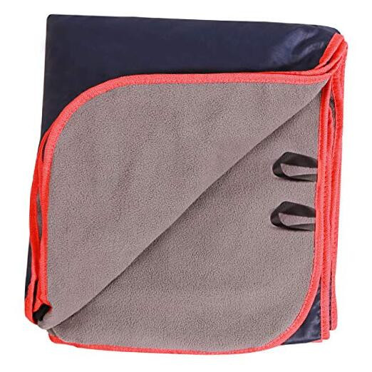 Soft Dark Blue & Light Grey Waterproof Stadium Blanket for Cold Weather  