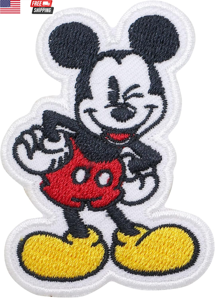 Smile Mickey Iron On Embroidered Applique Patch for Clothing