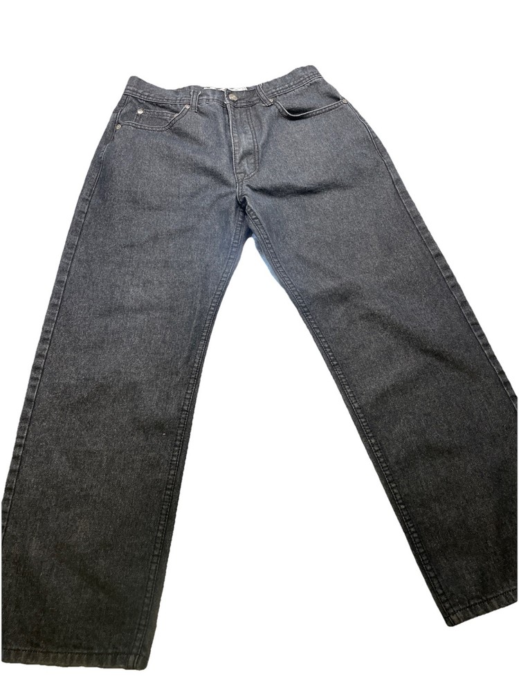 Akademiks Men’s Black Denim Jeans 30x27 Jeanius Society Baggy Skater Wide Leg