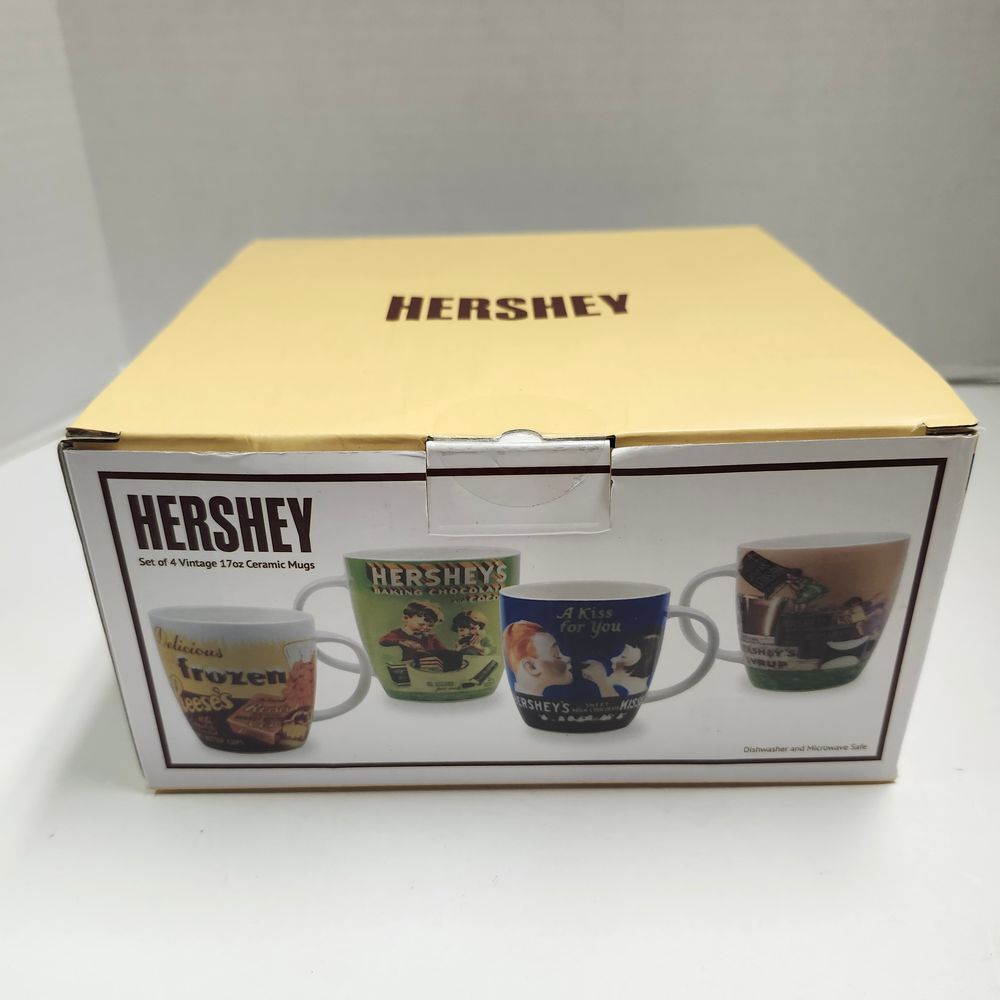 Hershey's Vintage Style Ceramic Coffee Mug Set Collectible Cups Set of 4