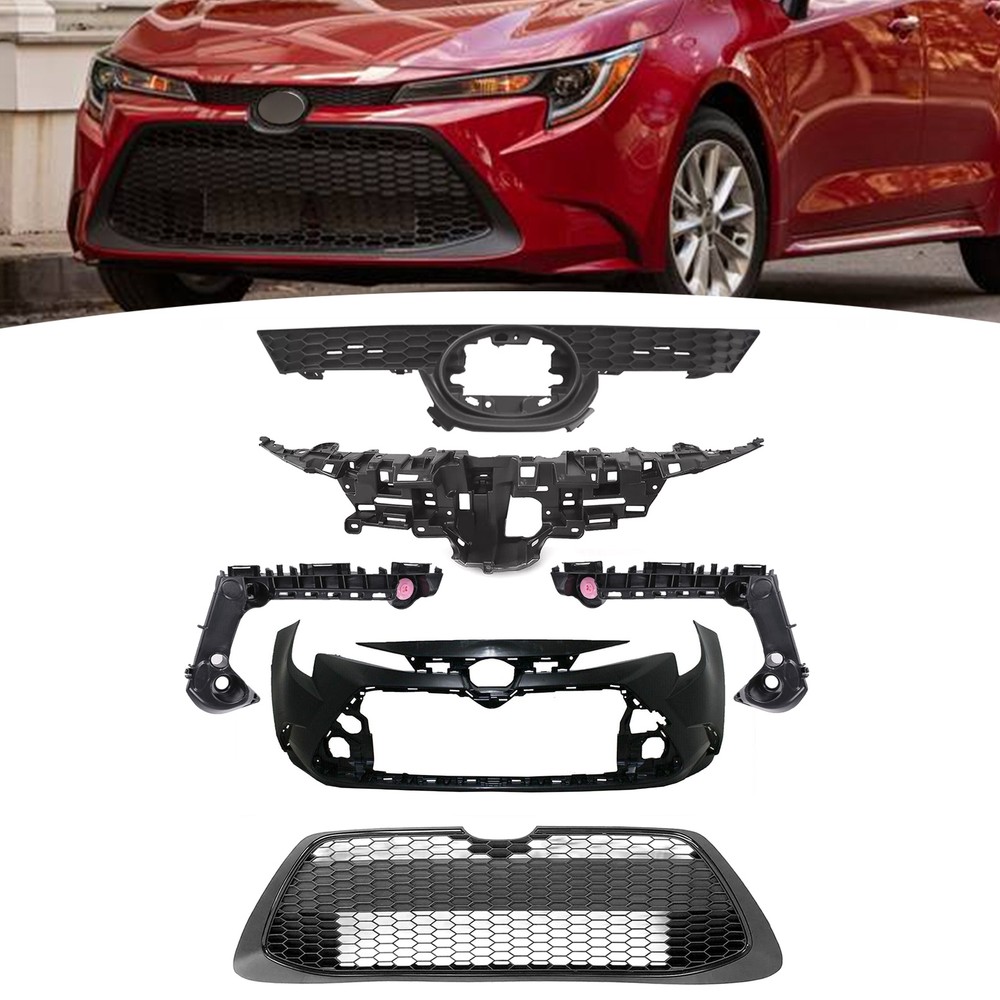 Front Bumper Cover & Grille Assembly For 2020 2021 2022 Toyota Corolla LE XLE