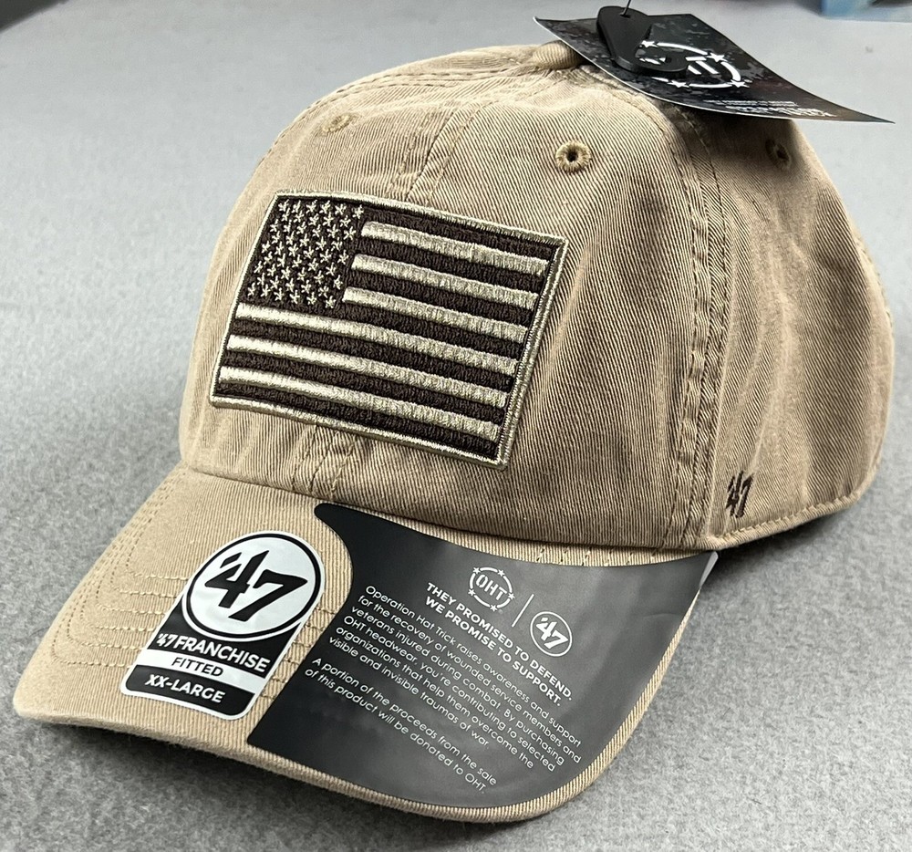 ‘47 Franchise Fitted Operation Hat Trick OHT Hat Size 2XL Beige (New With Tags)