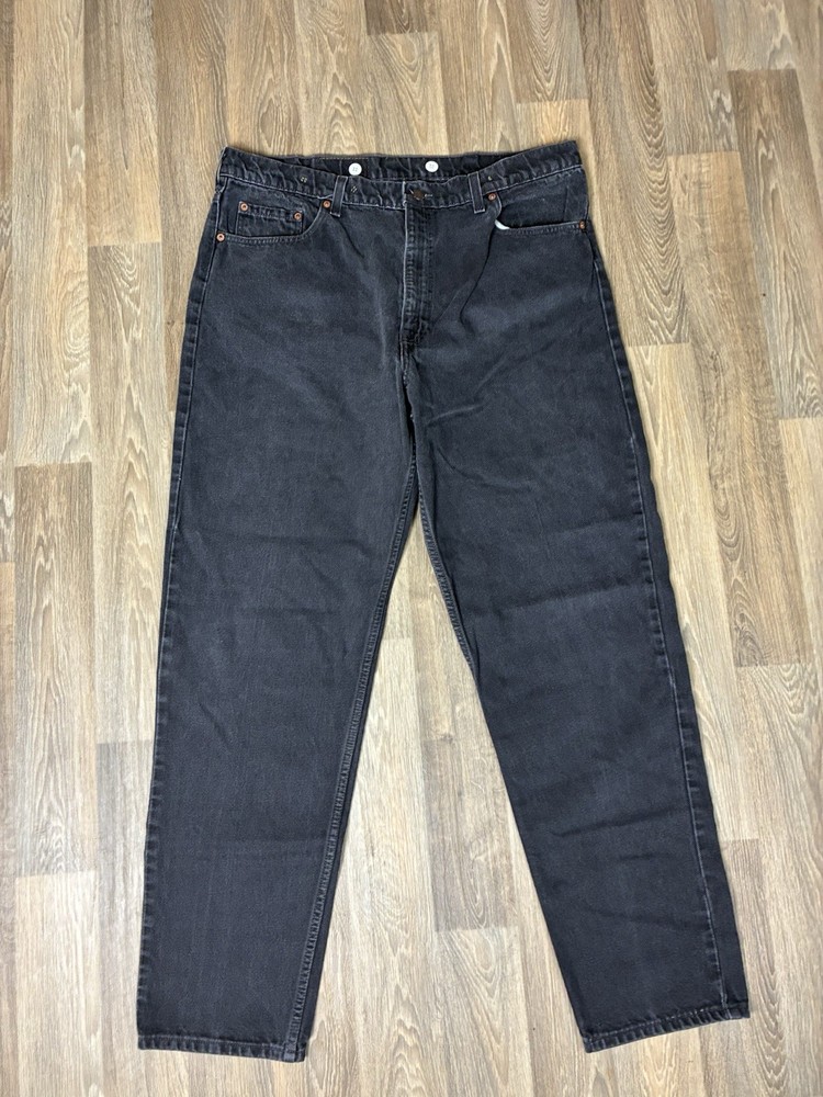 Vintage 90s Levis 550 Jeans Men's 40 x 34 Black Relaxed Fit Dark Wash 1997 B3