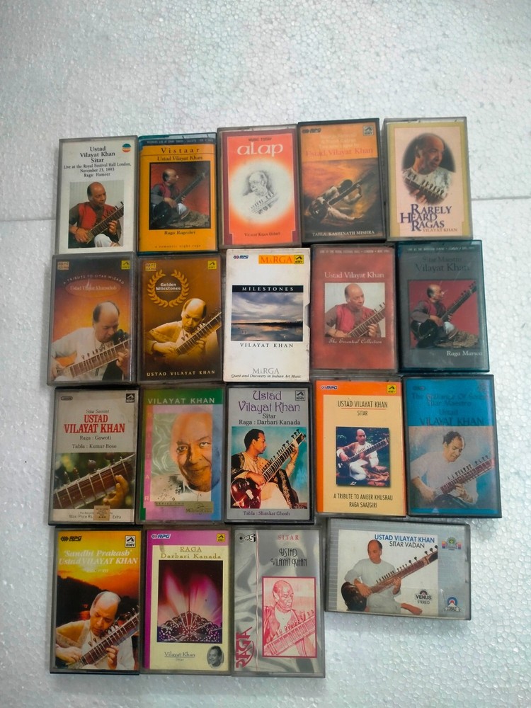 Vilayat Khan Sitar India Classical Instrumental Vocal Cassette Tape Rare 19Pc