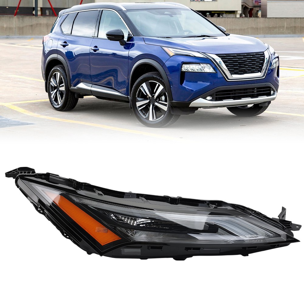Right Passenger Halogen Headlight W/LED DRL Headlamps For Nissan Rogue 2021-2023