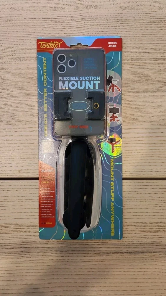 Tenikle PRO Bendable Suction Cup Tripod Mount - Black Model # TPRO-01-BLK