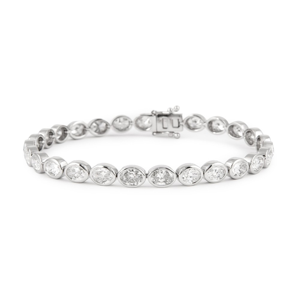 Alexander Beverly Hills 8.46ct East-West Oval Cut Diamond Tennis Bracelet 18k