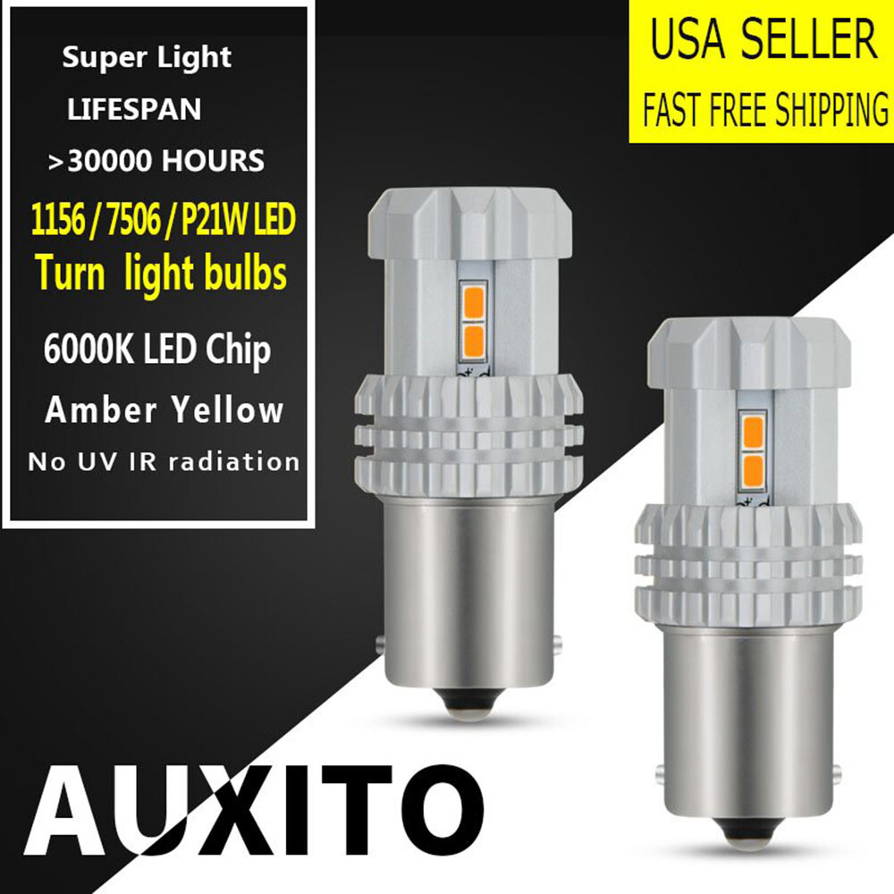 2X 1156 Led Bright Amber DRL Day light Free Error FOR VW Scirocco MK3 2008-2017