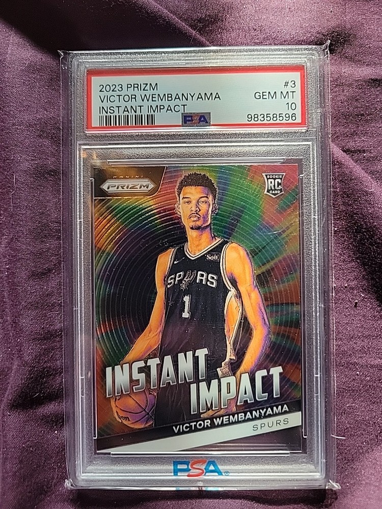 2023-24 Panini Prizm Instant Impact Victor Wembanyama RC PSA 10 GEM MINT Rookie Card
