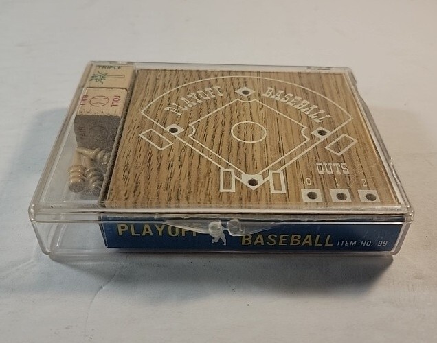 Vintage 70's Playoff Baseball Wood Dice Game Crestline Mfg