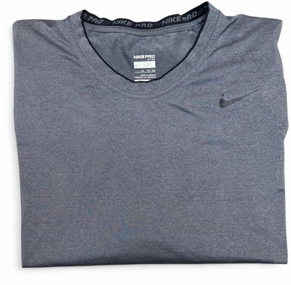 Nike Pro Shirt Mens XXL Fitted Gray Long Sleeve Dri-Fit Training Performance 2XL