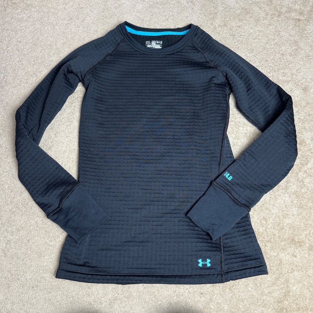 Under Armour Mens M Base 4.0 ColdGear Thumbhole Compression Pullover Black