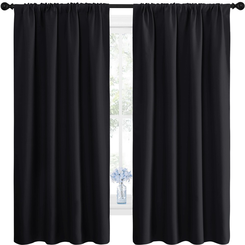 Halloween Blackout Curtains Solid Thermal Insulated Black Window Blinds