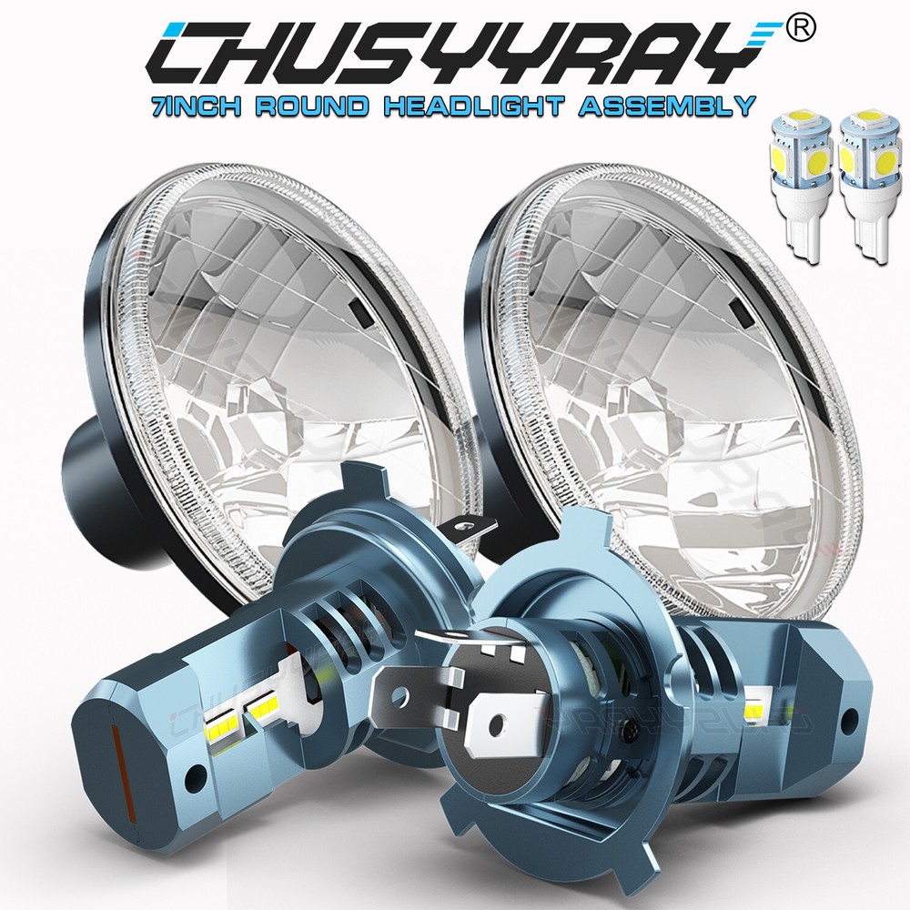 2X 7''Round LED Headlights for 1953-1957 Chevrolet Bel Air/150/210 Impala Ford