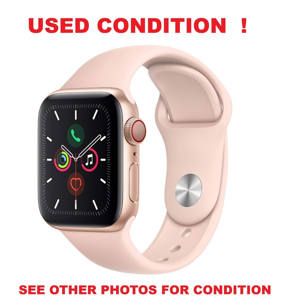 Apple Watch Series 5 GPS 40mm Gold Case Pink Sand Sport Band Pre-Owned A2092