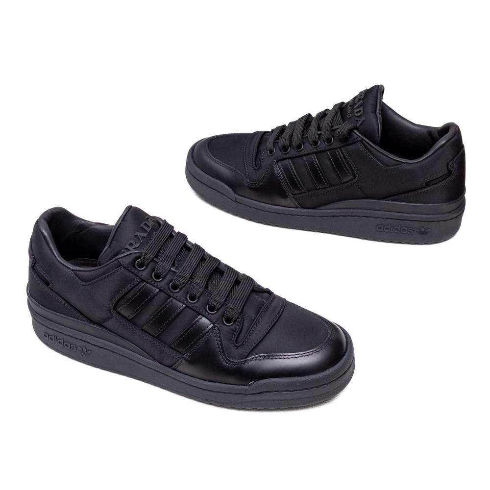 Prada x Adidas A+P Re-Nylon Forum Low Sneakers Women Size 7.5 Black GY7043