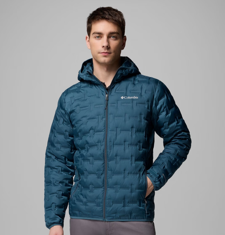 Columbia Delta Ridge II Men's Down Hooded Jacket Blue Size XL Insulated
