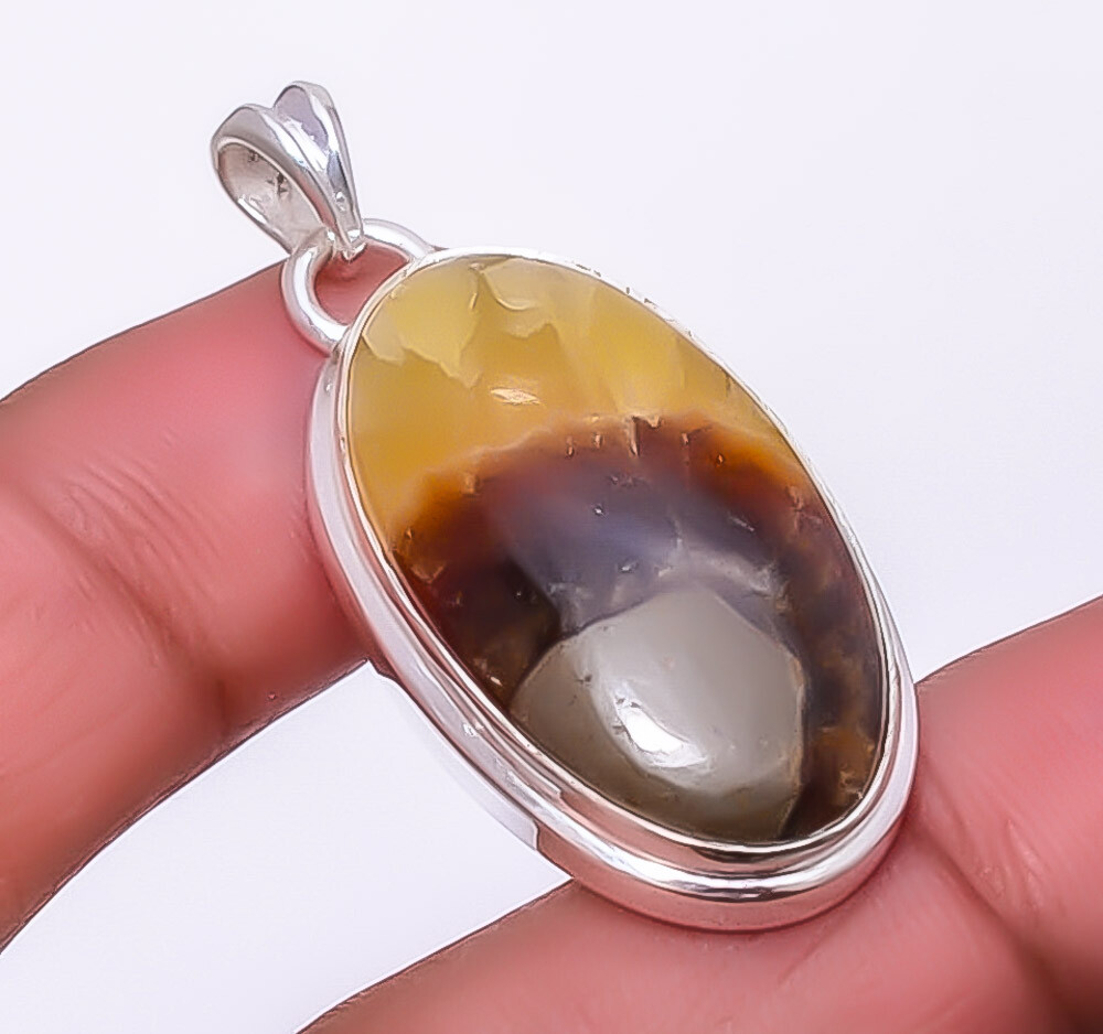Septarian Stone - Utah Gemstone 925 Sterling Silver Pendant 1.56