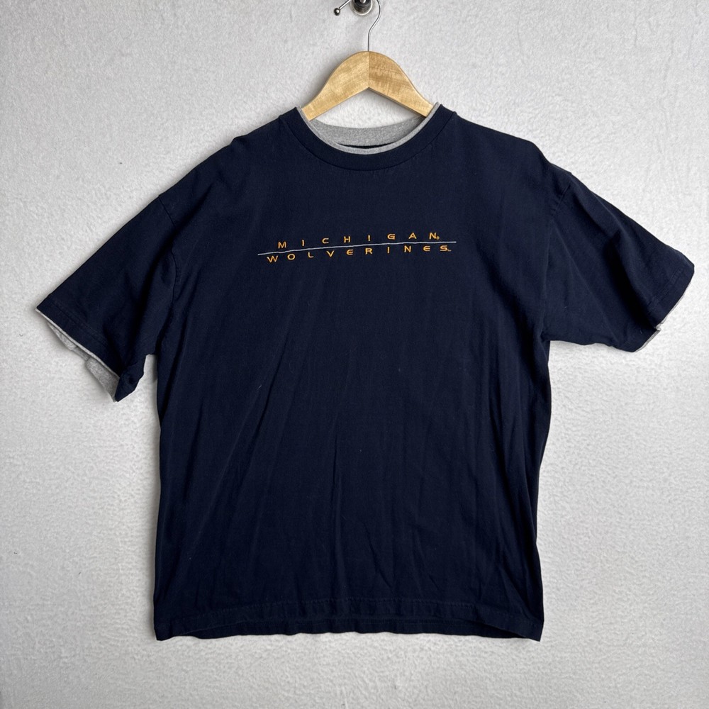 Vintage NCC Apparel Men's XL Michigan Wolverines Double Collar T Shirt