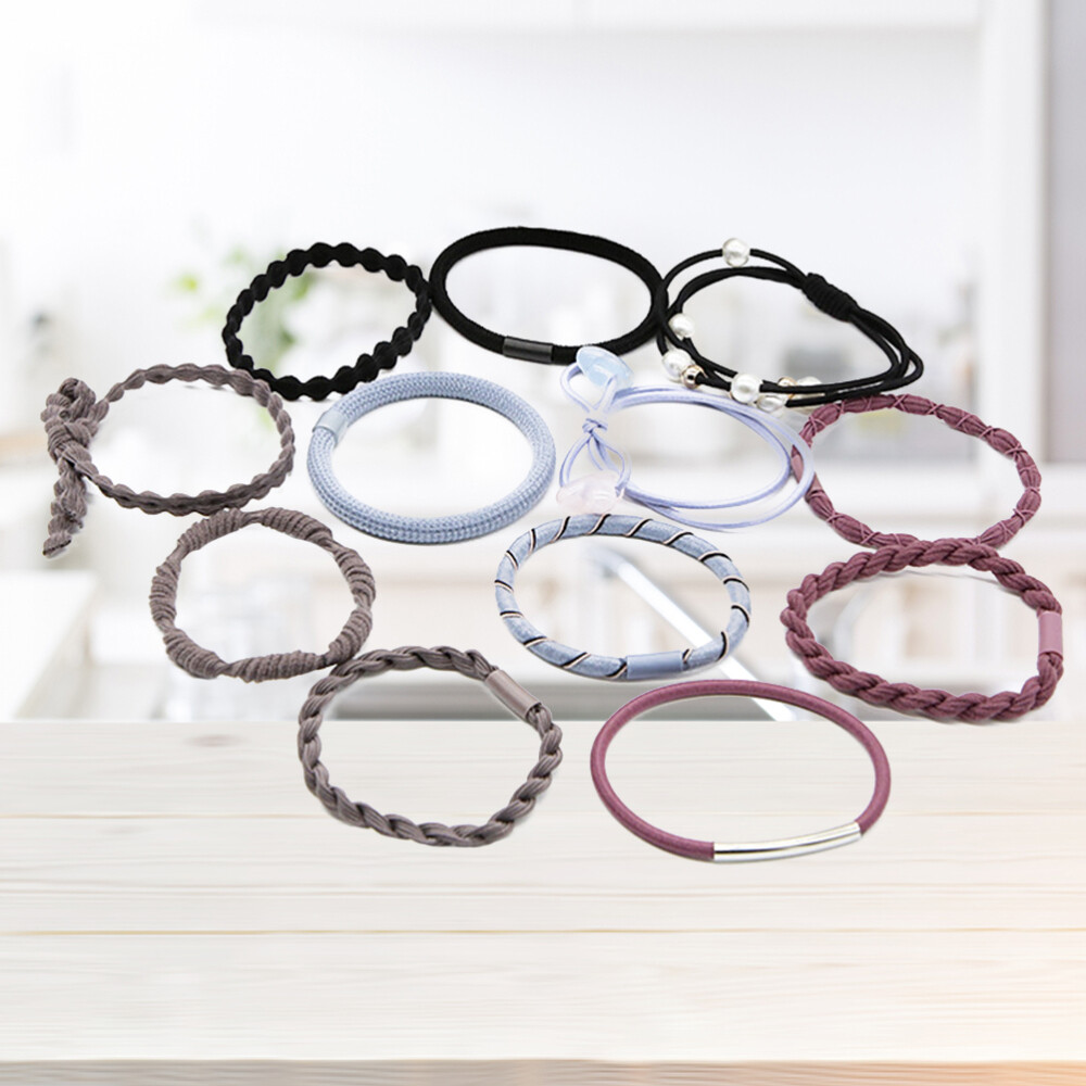 24pcs Korean Stretch Hair Ties Elastic Hair Ring Ponytail Holders Hair