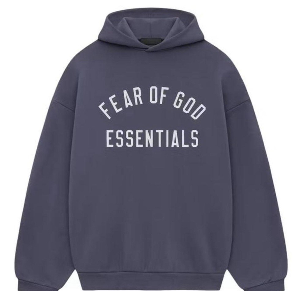 FEAR OF GOD essentials navy blue hoodie MEDIUM