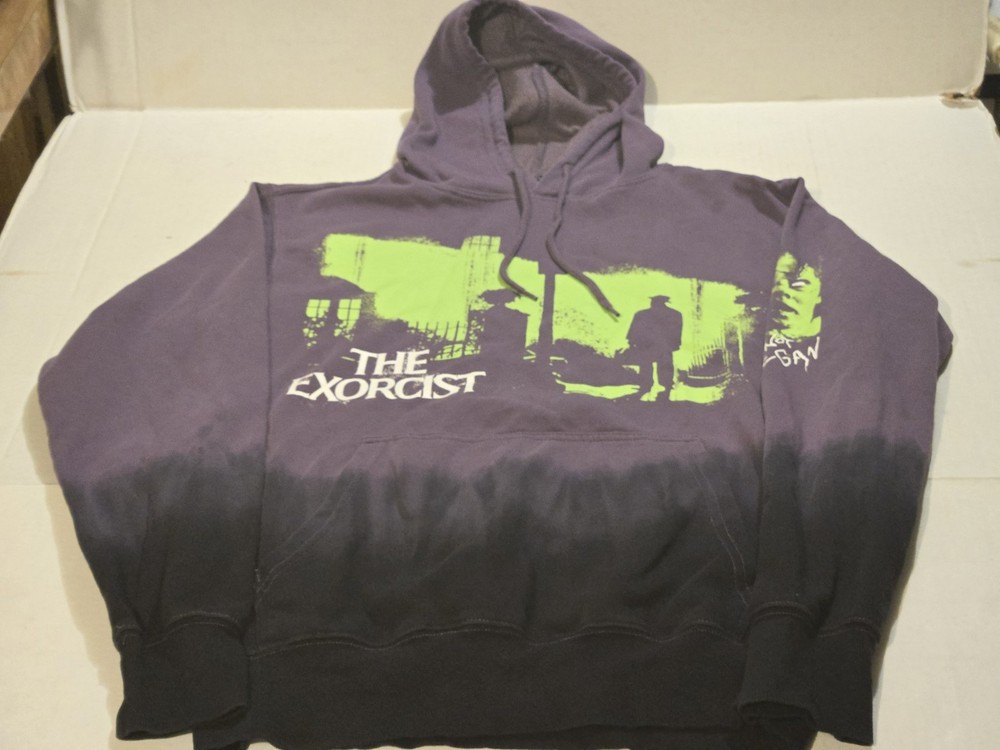THE EXORCIST Licensed Hooded Sweatshirt Purple Black Hoodie Big Mens Medium