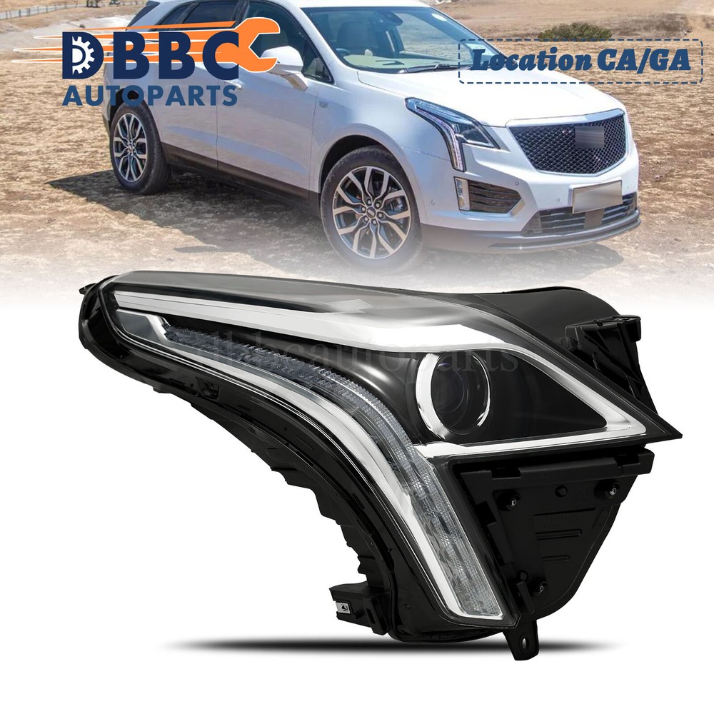 2017-2019 Cadillac XT5 RH Passenger Right Side LED DRL Halogen Headlight Replacement