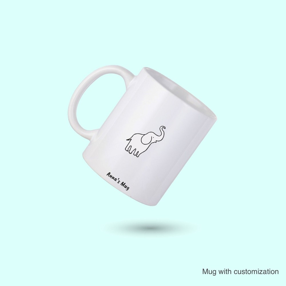 Elephant Coffee Mug Elephant Personalized Mug Elephant Icon Coffee Cup Elephant