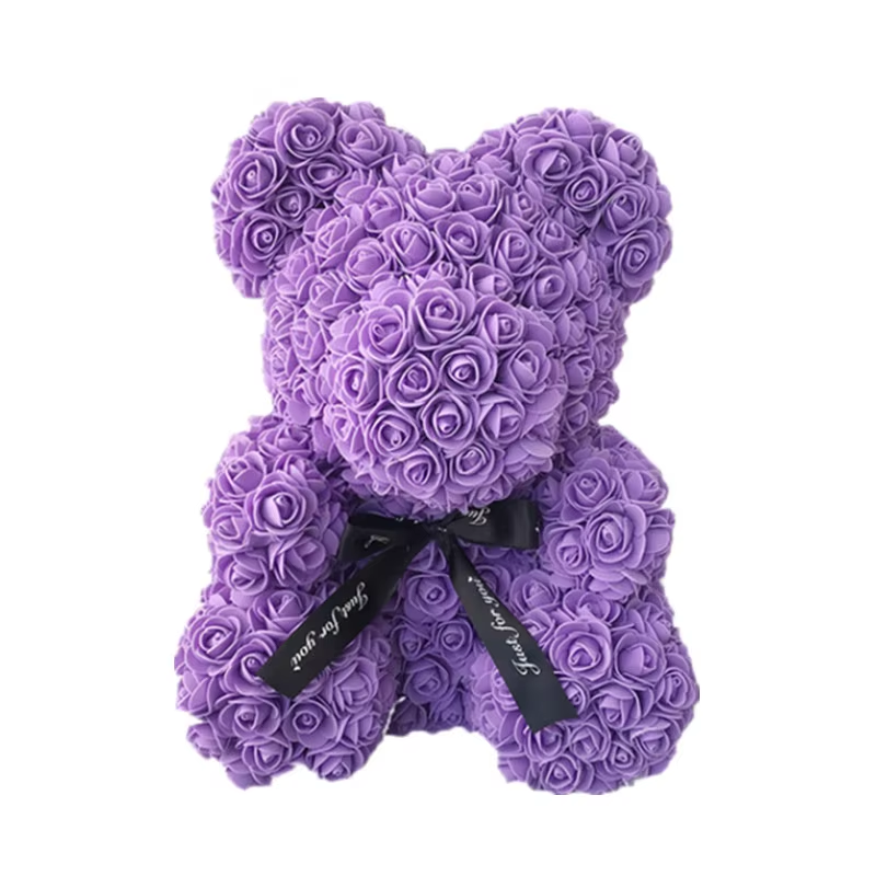 Valentines Day Gift 25/40Cm Red Rose Teddy Bear Gift Box Rose Flower Artificial-image
