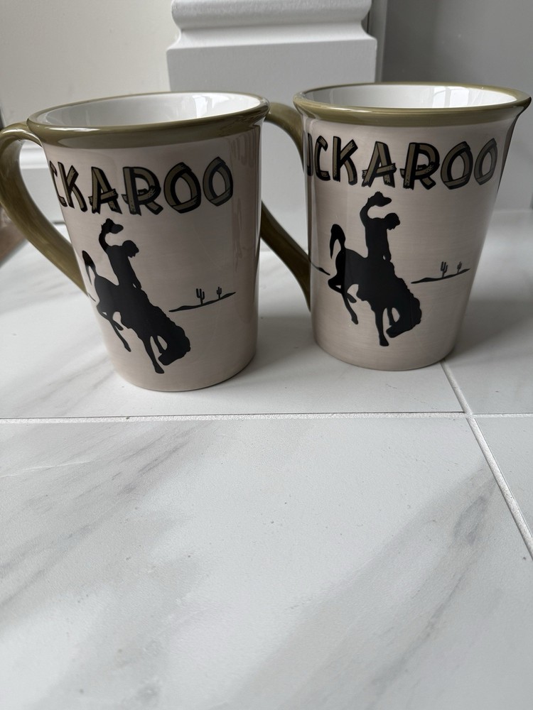 Set of 2 Sonoma Buckaroo Western Cowboy Coffee Tea Mug