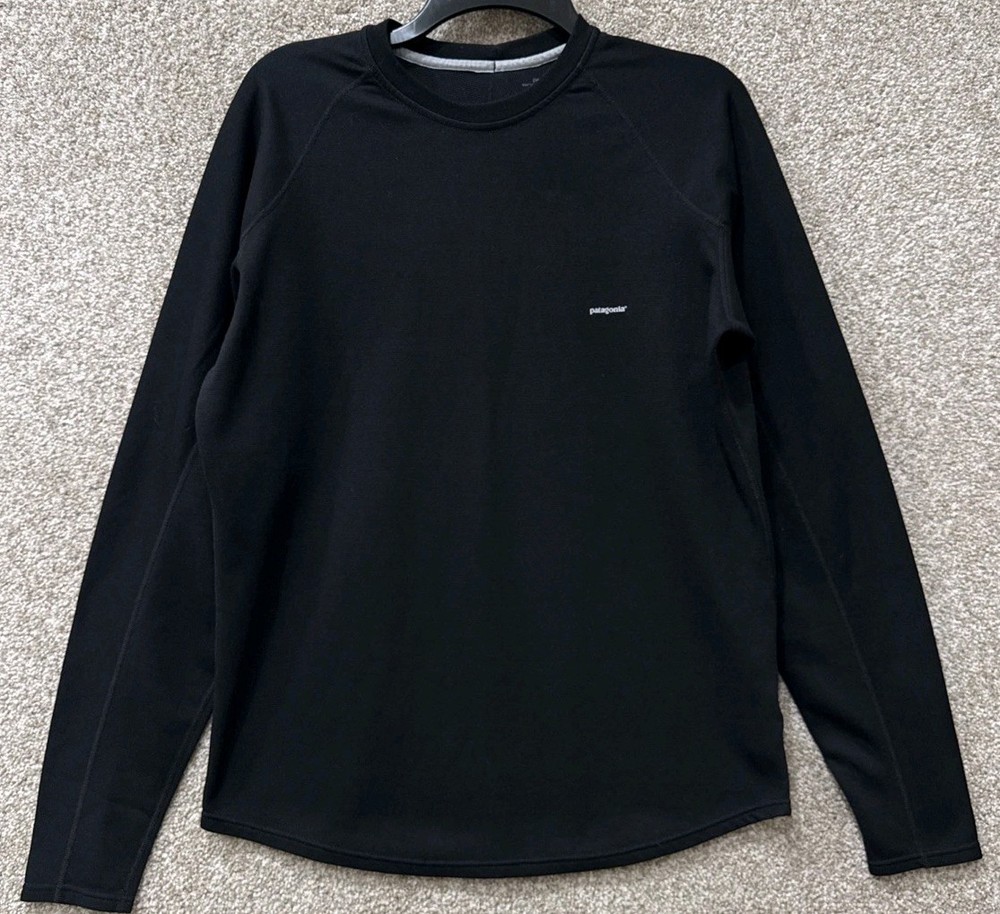 Patagonia Men's Medium Capilene BaseLayer Thermal Shirt Long Sleeve 44420 Black
