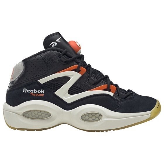 Men Reebok Question Pump Basketball Shoes Size 10 Black White Orange H06496