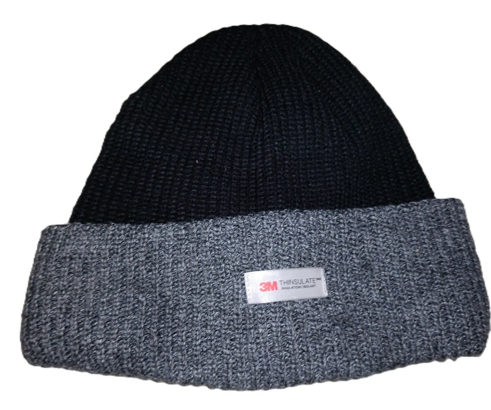 3M Thinsulate Knit Beanie 2 Pack with Gaiter - Black Gray Brown Ribbed Cuff