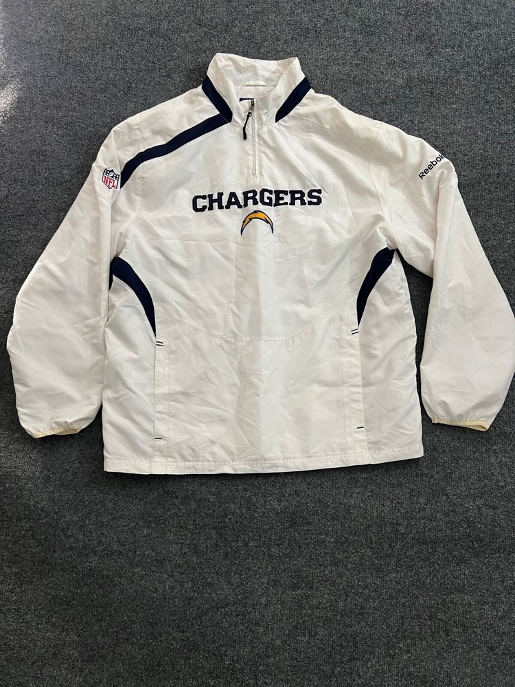 Vintage Reebok Chargers Spellout Windbreaker Quarter Zip Jacket Men Sz Large