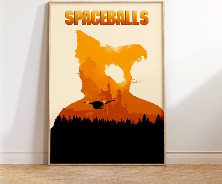 Star Wars Spaceballs Crossover Poster, Sci-Fi Comedy Wall Art 3