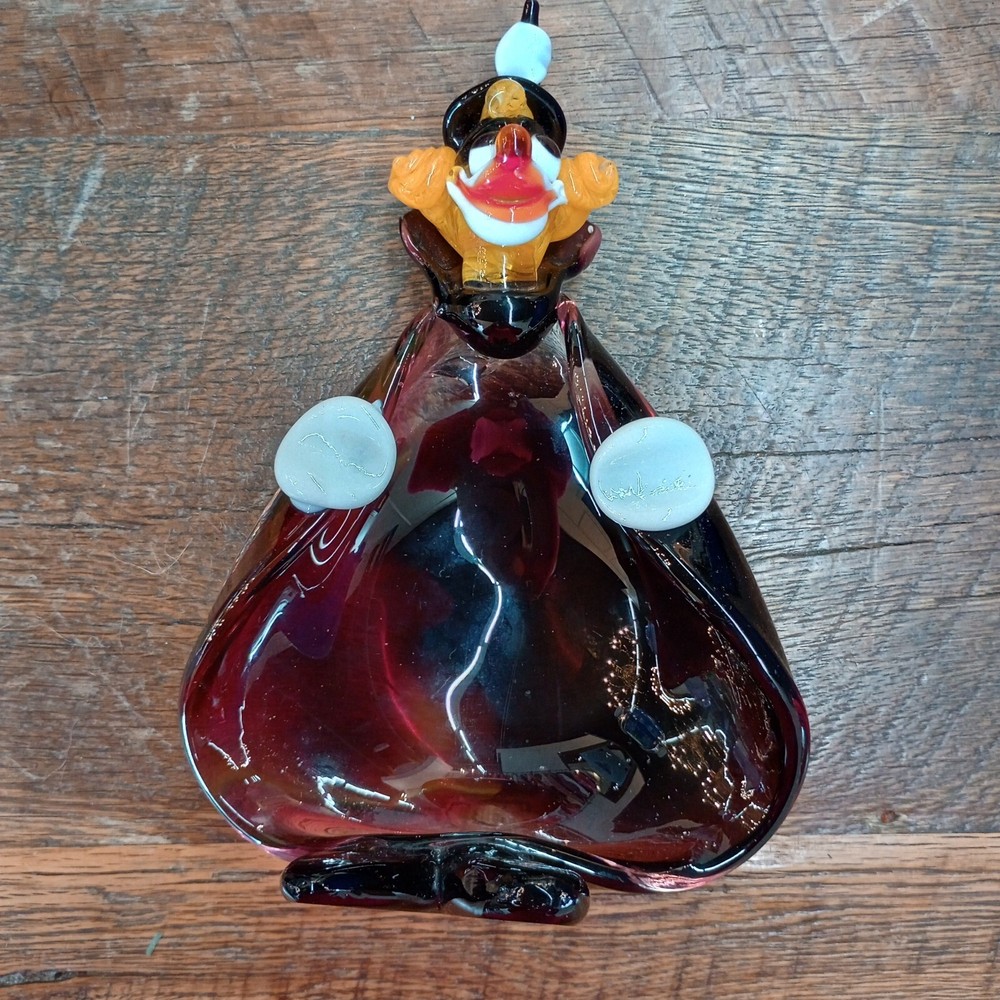 Vintage Murano Italian Art Glass Clown Ashtray, 9