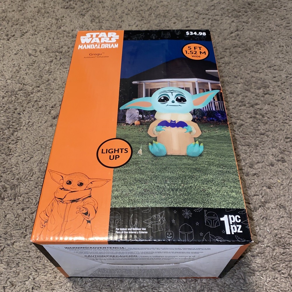 Mandalorian Grogu Baby Yoda 5FT Light Up Halloween Inflatable Decor