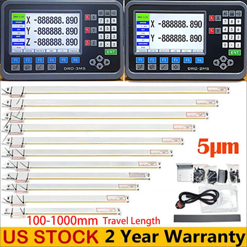 Precision 5μm Linear Scale DRO 2/3 Axis Digital Readout Glass Encoder Lathe Mill