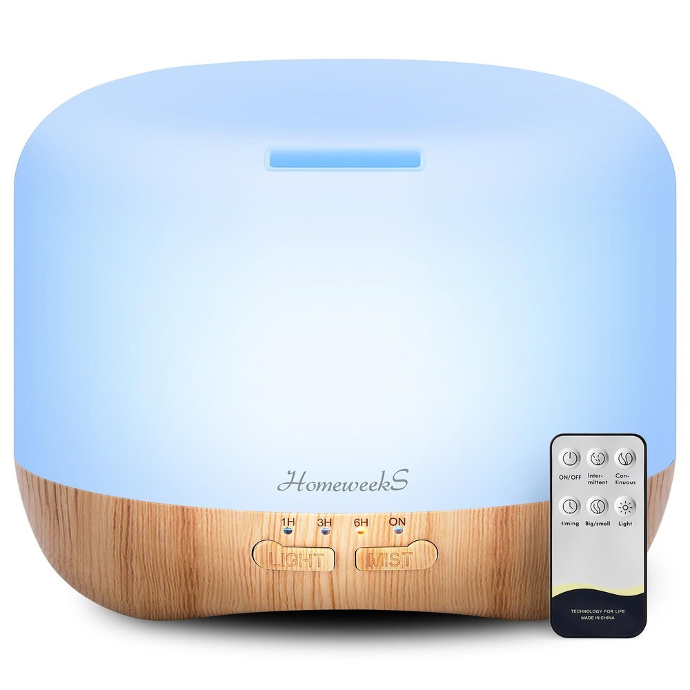 Homeweeks 300ml Ultrasonic Aromatherapy Diffuser Quiet Mist Humidifier for Home Office